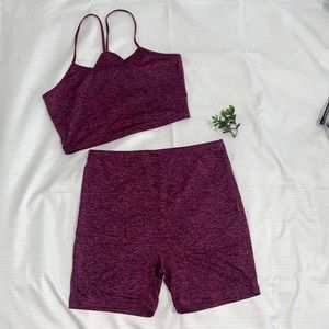 2 piece crop top & biker shorts